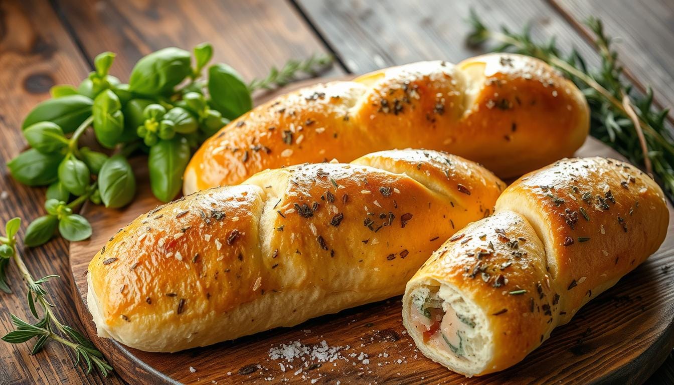 Herb-infused hoagie rolls