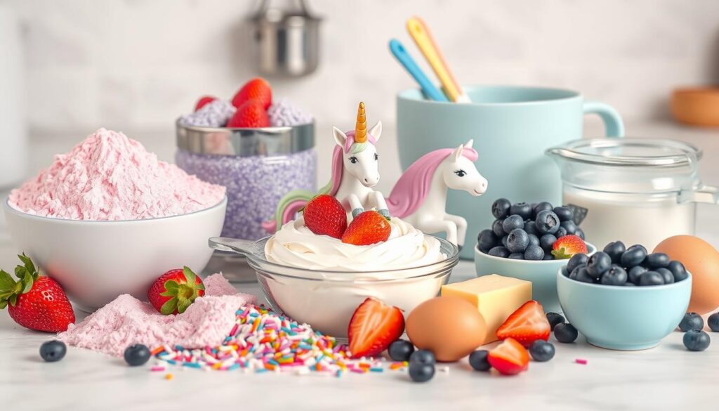 Unicorn cake ingredients