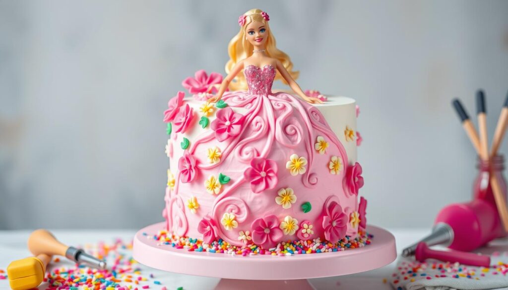 barbie cake decorating