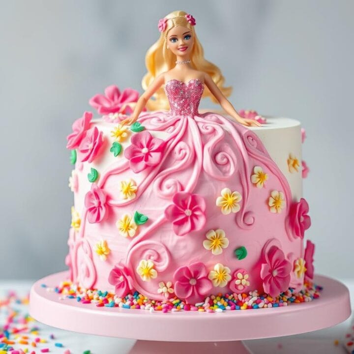 barbie cake decorating