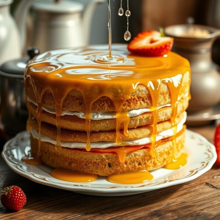 old fashioned cake made with sugar syrup