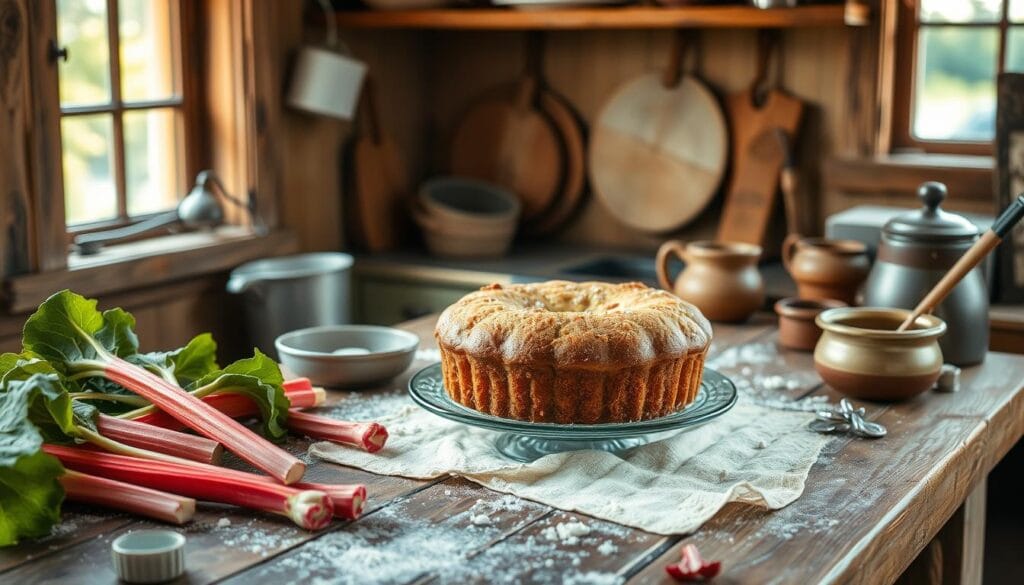 omas old fashioned rhubarb cake