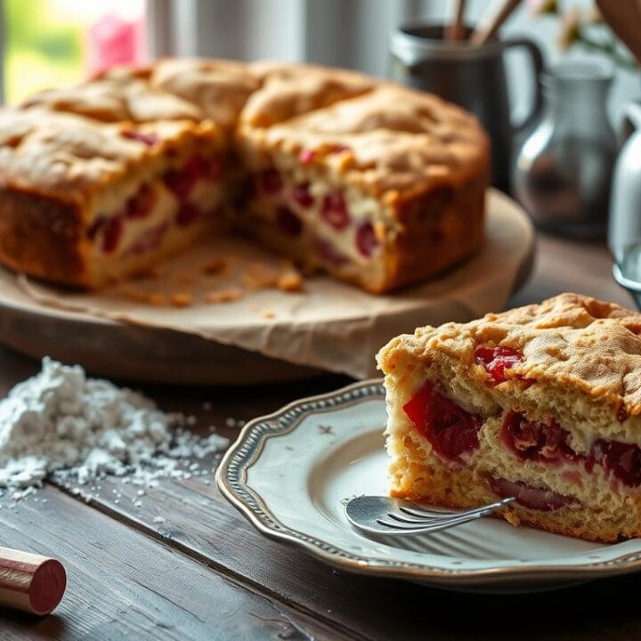 omas old fashioned rhubarb cake