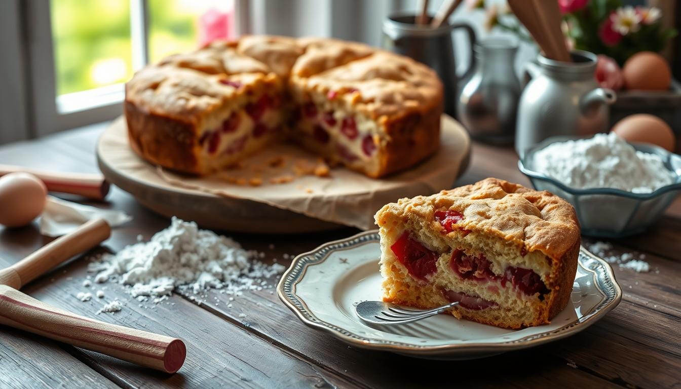 omas old fashioned rhubarb cake