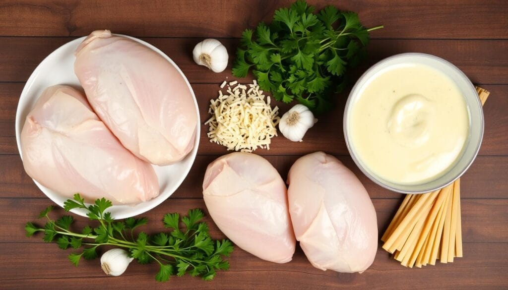 Chicken Alfredo ingredients