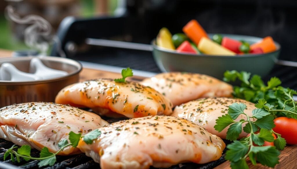 grilled chicken preparation